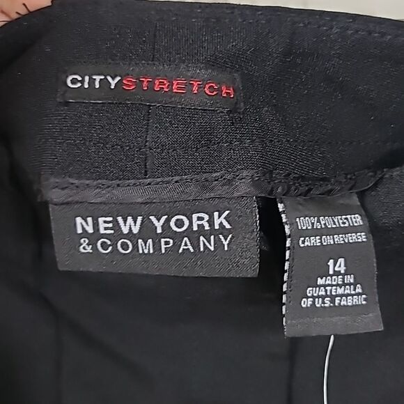NWT New York & Company Solid Black Skirt Pockets Belt Loops A-Line Mini Uniform - Picture 5 of 7